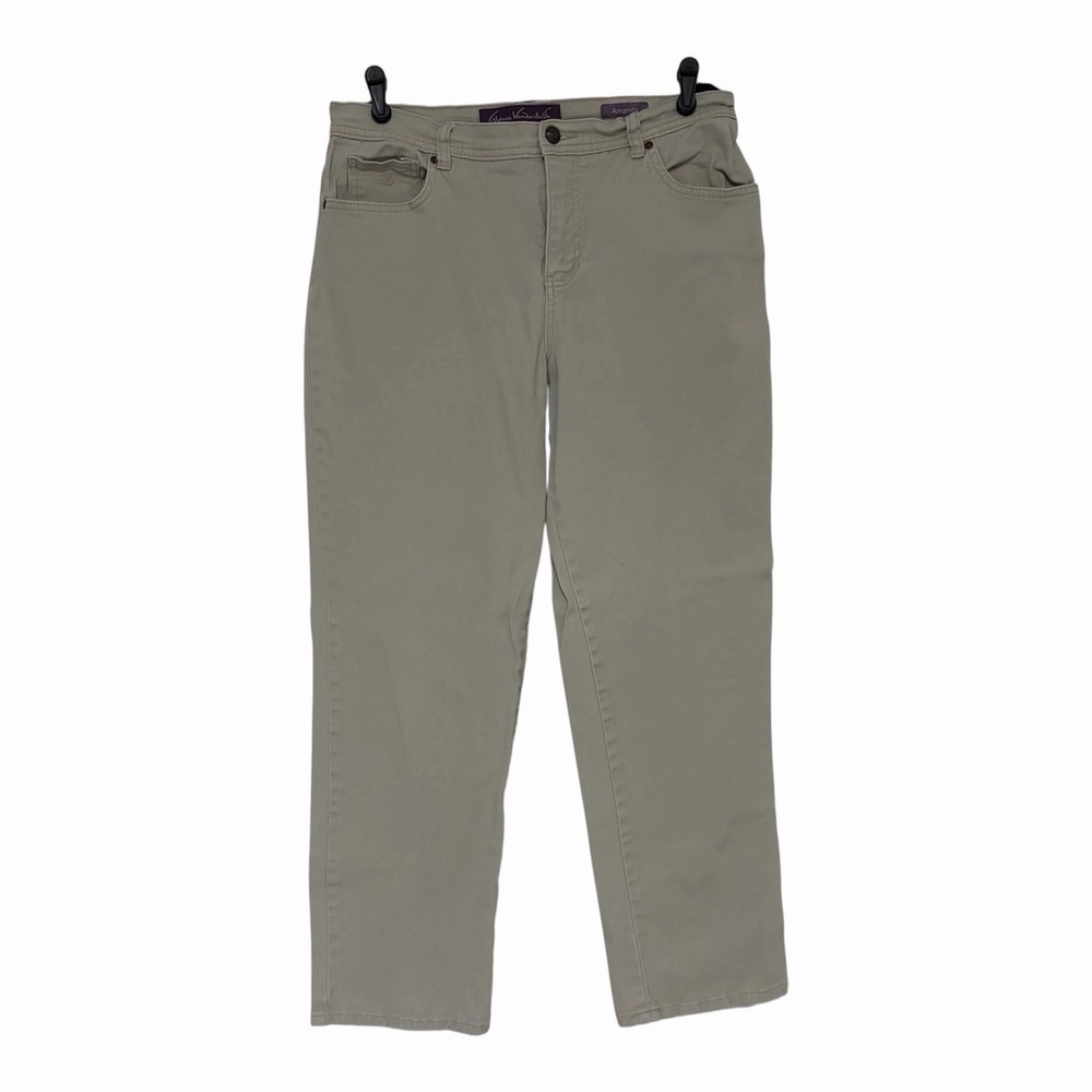 Gloria Vanderbilt Amanda Women's Beige Denim Jeans Pants Size 12 Short High Rise